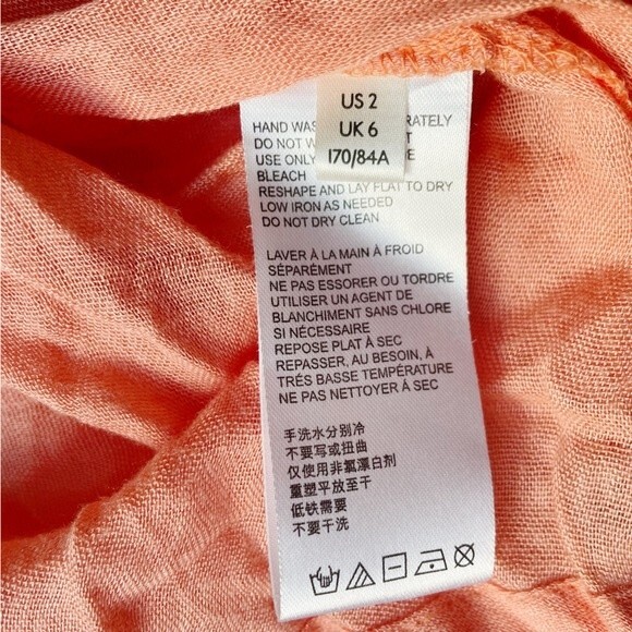 NWT Free People Mirage Maxi Dress Long Sleeve Flowy Boho Peach Combo Size 2 NEW - Picture 15 of 16